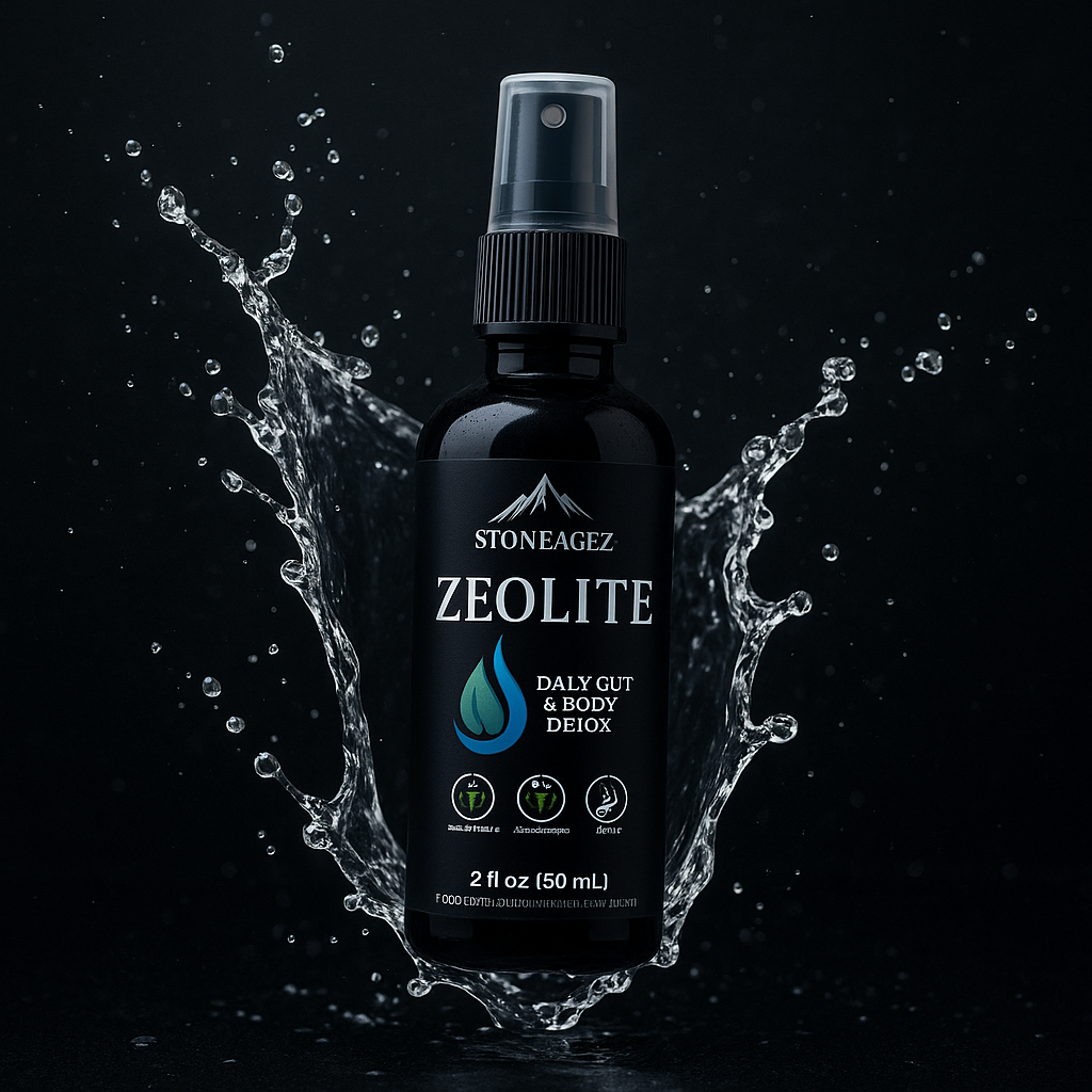 Stoneagez Zeolite – natural clinoptilolite detox spray for gut health, parasite cleanse and heavy metal detox, UK based
