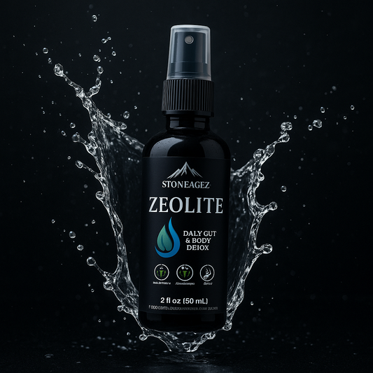 Stoneagez Zeolite – natural clinoptilolite detox spray for gut health, parasite cleanse and heavy metal detox, UK based