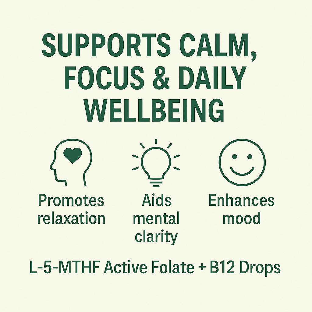 StoneAgez Active Folate L-5-MTHF + B12 Drops 60ml| High-Absorption Methylation & Detox Support for Kids & Adults